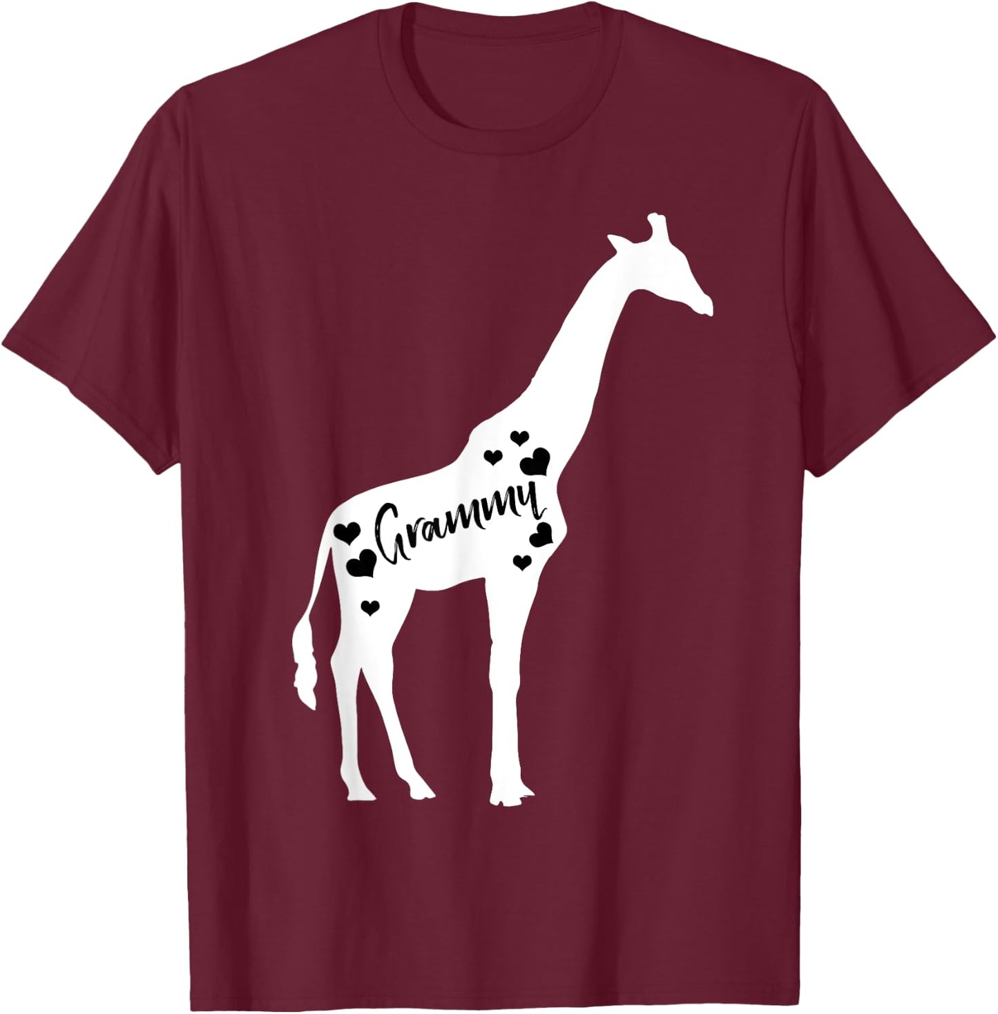 Grammy Giraffe Grandparents Day Safari Zoo Lover Grandmother T-Shirt - T-Shirt | Maroon