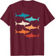 Shark Lover Ocean Animal Retro Marine Biology Men Women T-Shirt - T-Shirt | Maroon
