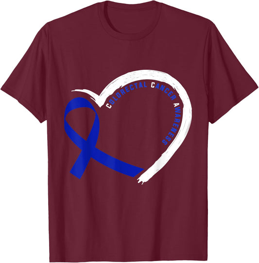 Colorectal Cancer Awareness Gift -Adults Cancer Awareness Black Small Classic Fit Short Sleeve T-Shirt - T-Shirt | Maroon