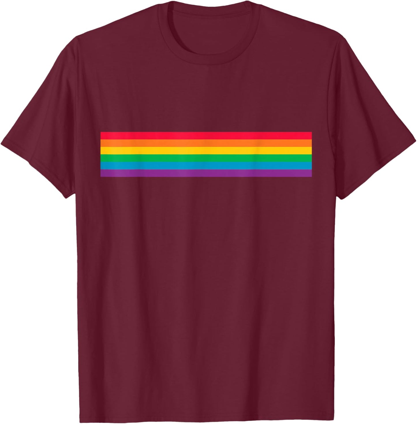 Rainbow Stripe T-Shirt - T-Shirt | Maroon