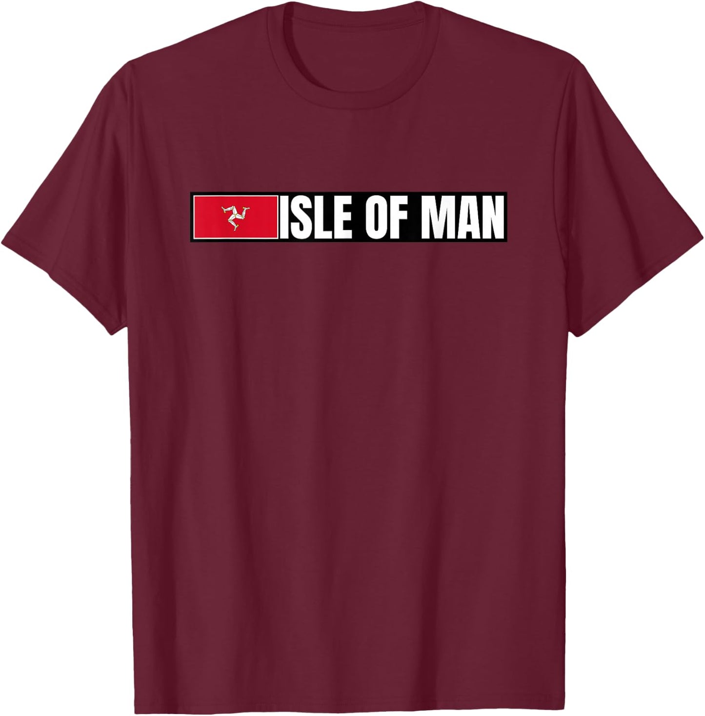 Isle Of Man Flag T-Shirt - T-Shirt | Maroon