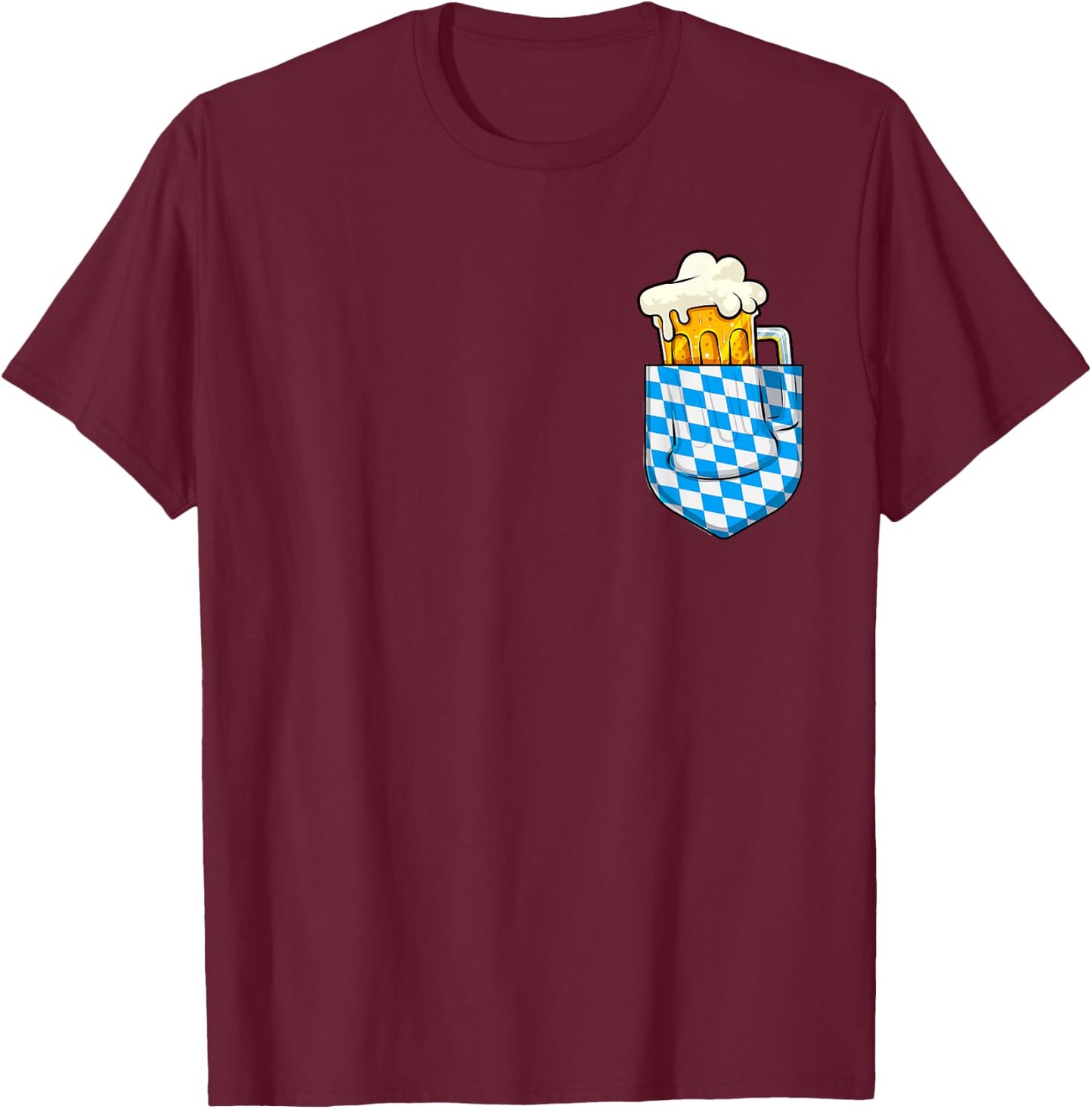 Oktoberfest Pocket Bavarian Beer Prost German Funny German T-Shirt - T-Shirt | Maroon
