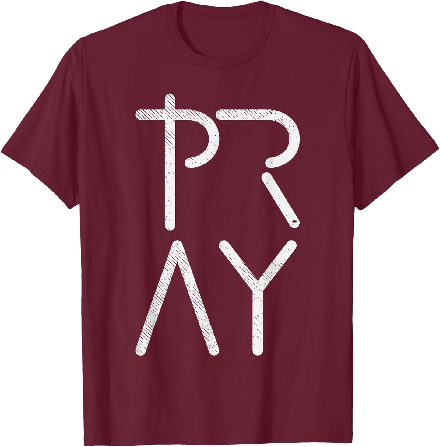 Pray God Jesus Christ Faith Prayer Religious Christian Gift T-Shirt - T-Shirt | Maroon
