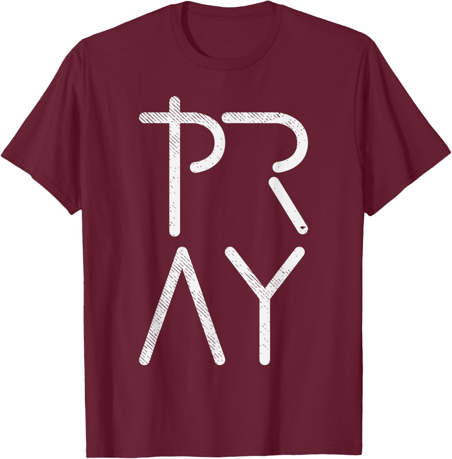 Pray God Jesus Christ Faith Prayer Religious Christian Gift T-Shirt - T-Shirt | Maroon