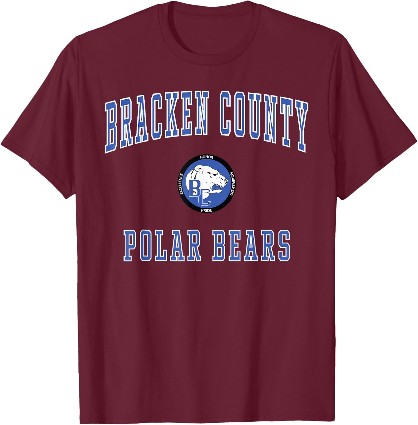 Bracken County High School Polar Bears T-Shirt - T-Shirt | Maroon