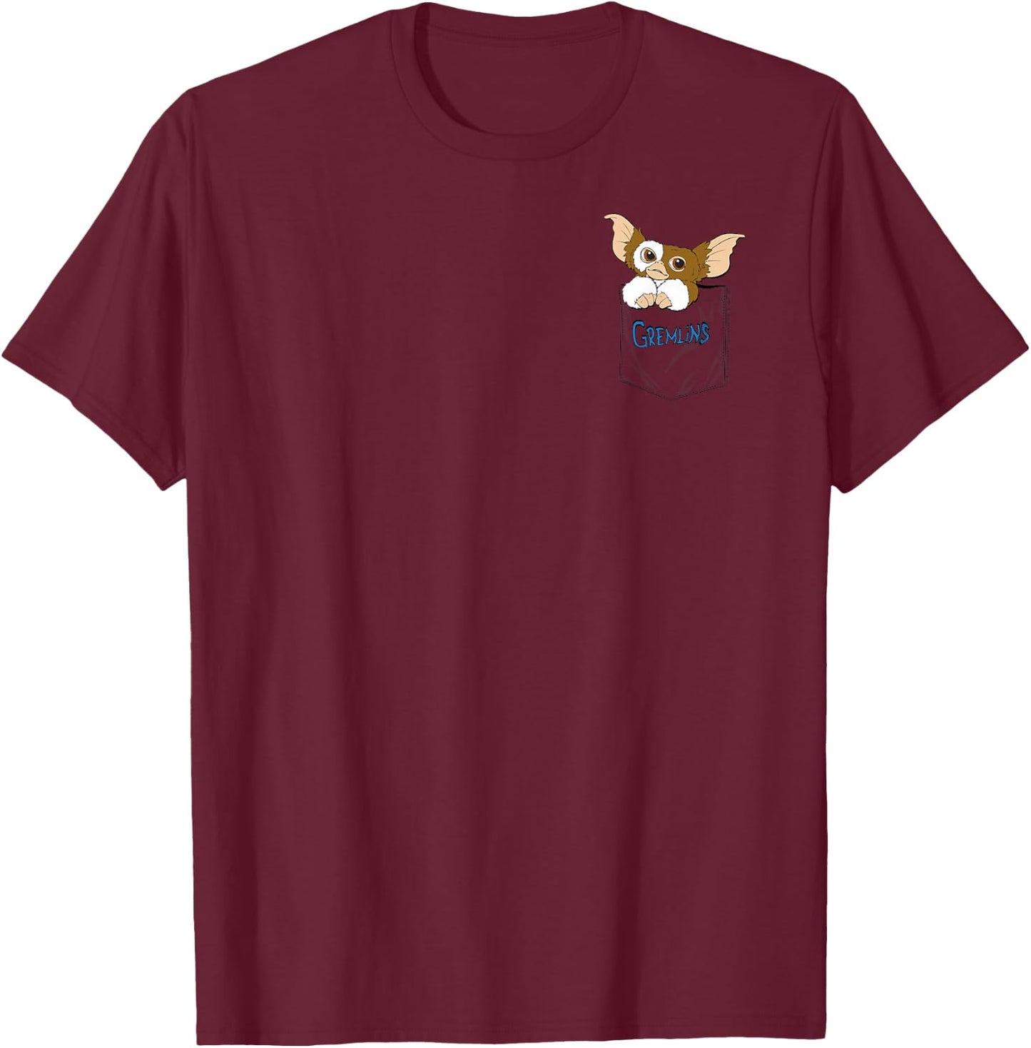 Gremlins Gizmo Faux Pocket T-Shirt - T-Shirt | Maroon