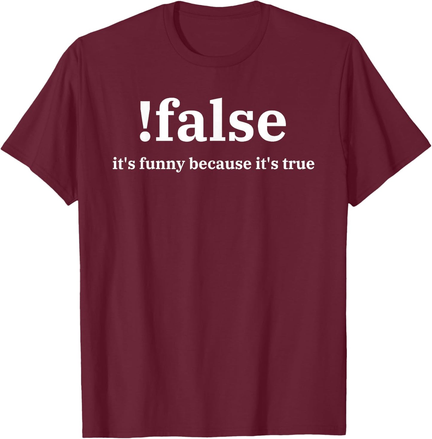 False Pun - Funny Computer Science Programmer & Coding T-Shirt - T-Shirt | Maroon