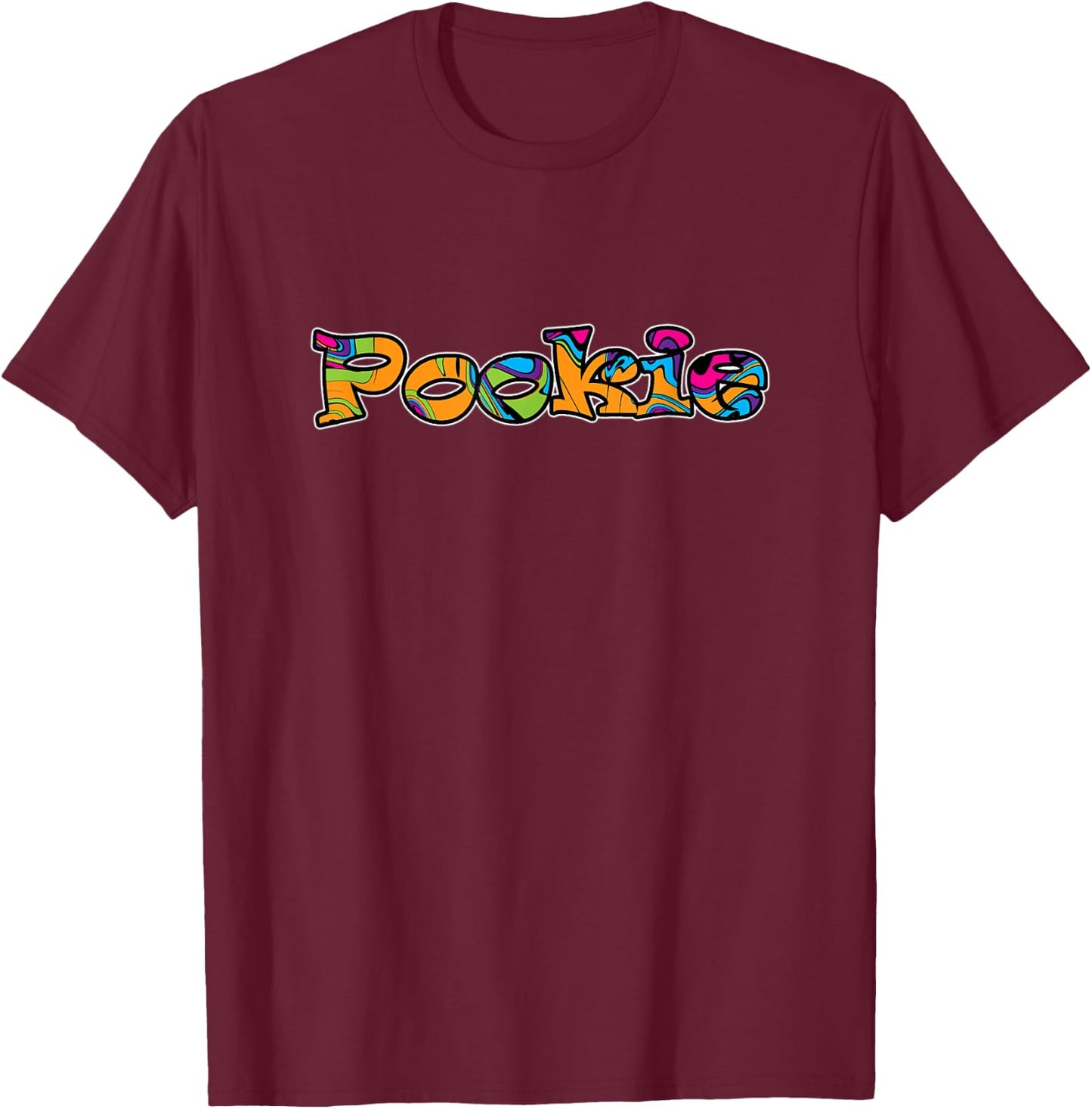 Pookie Retro Tie Dye Cute Graffiti Wife Husband Love Couple T-Shirt - T-Shirt | Maroon