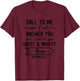 Jeremiah 33:3 - Gift , Men & Youth, Christian T-Shirt - T-Shirt | Maroon