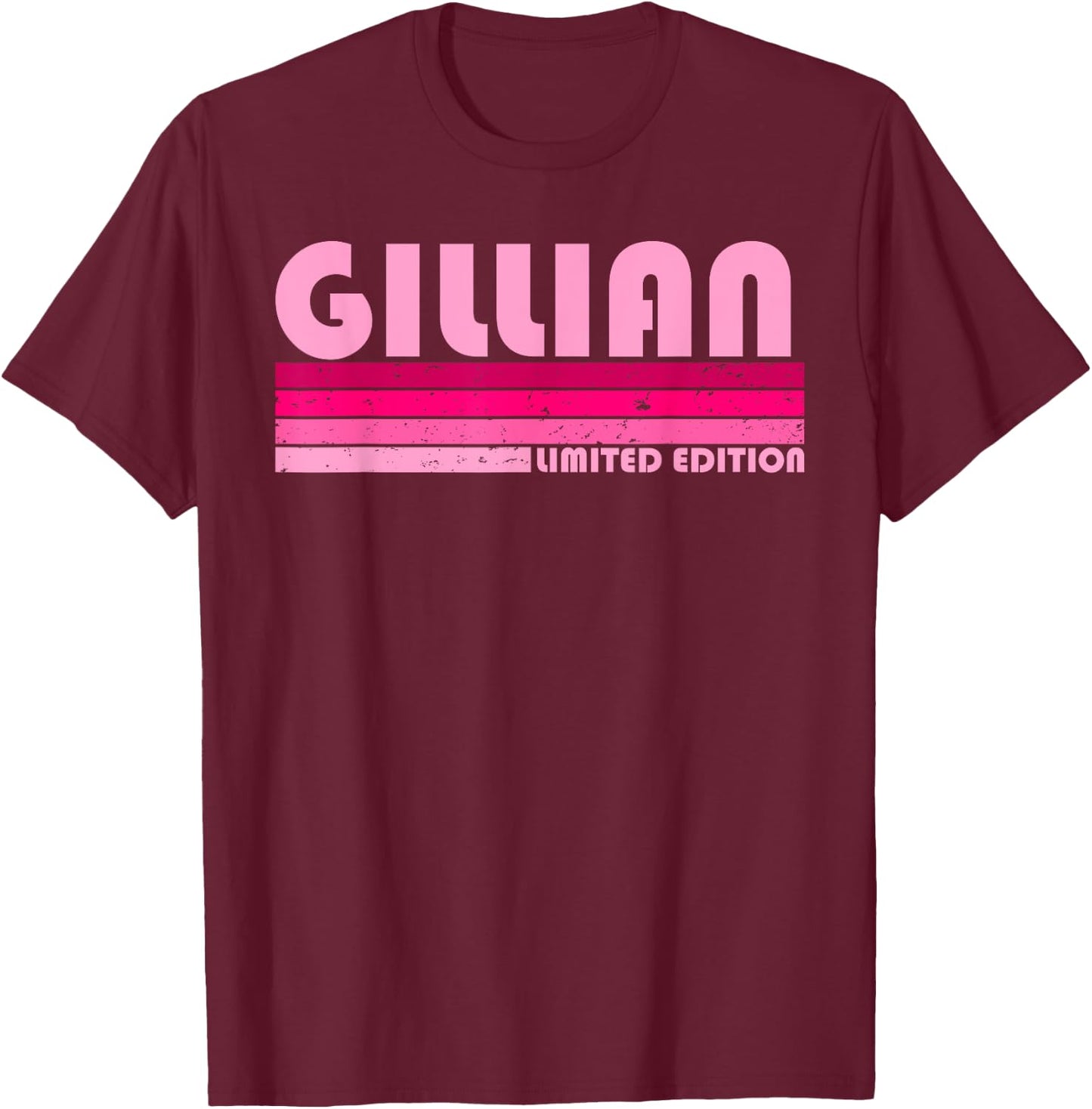 GILLIAN Name Personalized Retro Vintage 80s 90s Birthday T-Shirt - T-Shirt | Maroon