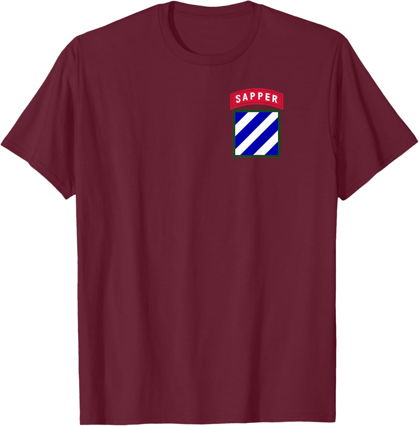 3rd Infantry Division (ID) Patch with Sapper Tab T-Shirt - T-Shirt | Maroon