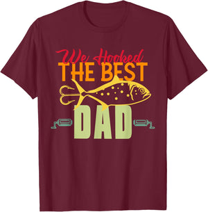 We Hooked The Best Dad Fishing Vintage Lure Father Day T-Shirt - T-Shirt | Maroon