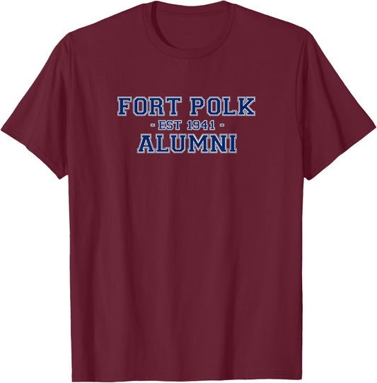 Fort Polk Alumni College Themed Military Veteran Gift T-Shirt - T-Shirt | Maroon