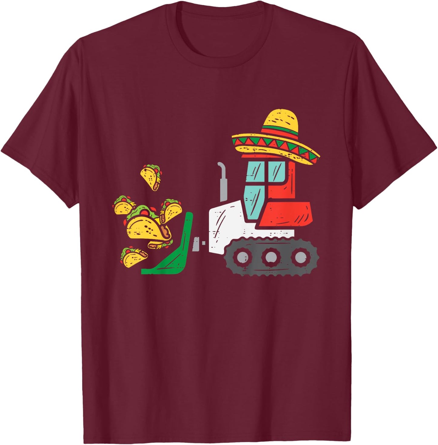 Kids Loads Of Tacos Bulldozer Cinco De Mayo Kid Baby Boys Toddler T-Shirt - T-Shirt | Maroon