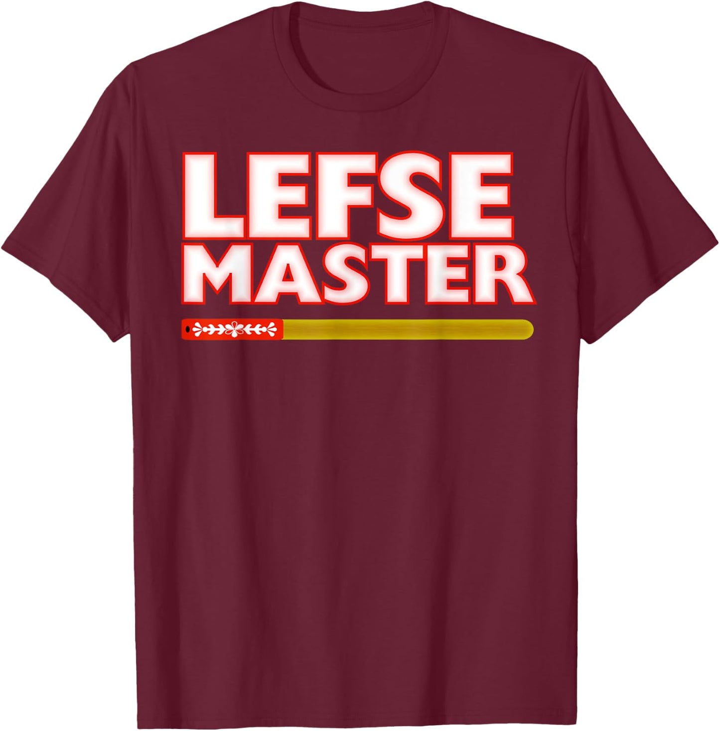 Lefse Master Roll Flip Cook Scandinavian Food T-Shirt - T-Shirt | Maroon