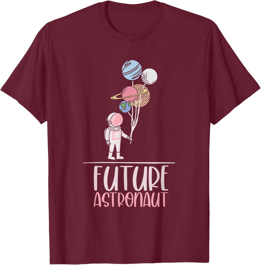 Planet Balloon Space Science Kids Gift Future Astronaut T-Shirt - T-Shirt | Maroon