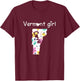 Vermont Girl Shirt I Love Vermont Home Gift T-Shirt - T-Shirt | Maroon