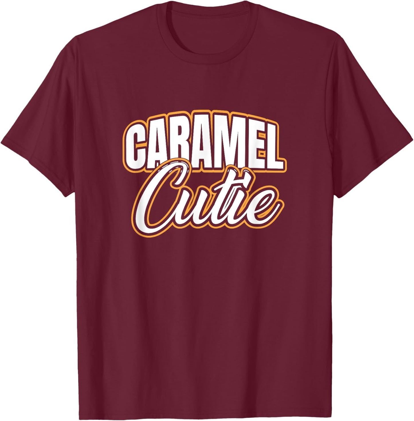 Caramel Cutie Curly Coily Curvy Caramel Cute Natural Hair T-Shirt - T-Shirt | Maroon