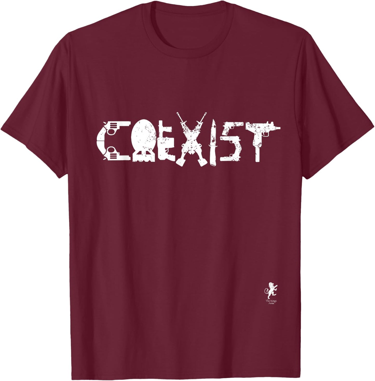 Coexist Firearms T-Shirt - T-Shirt | Maroon