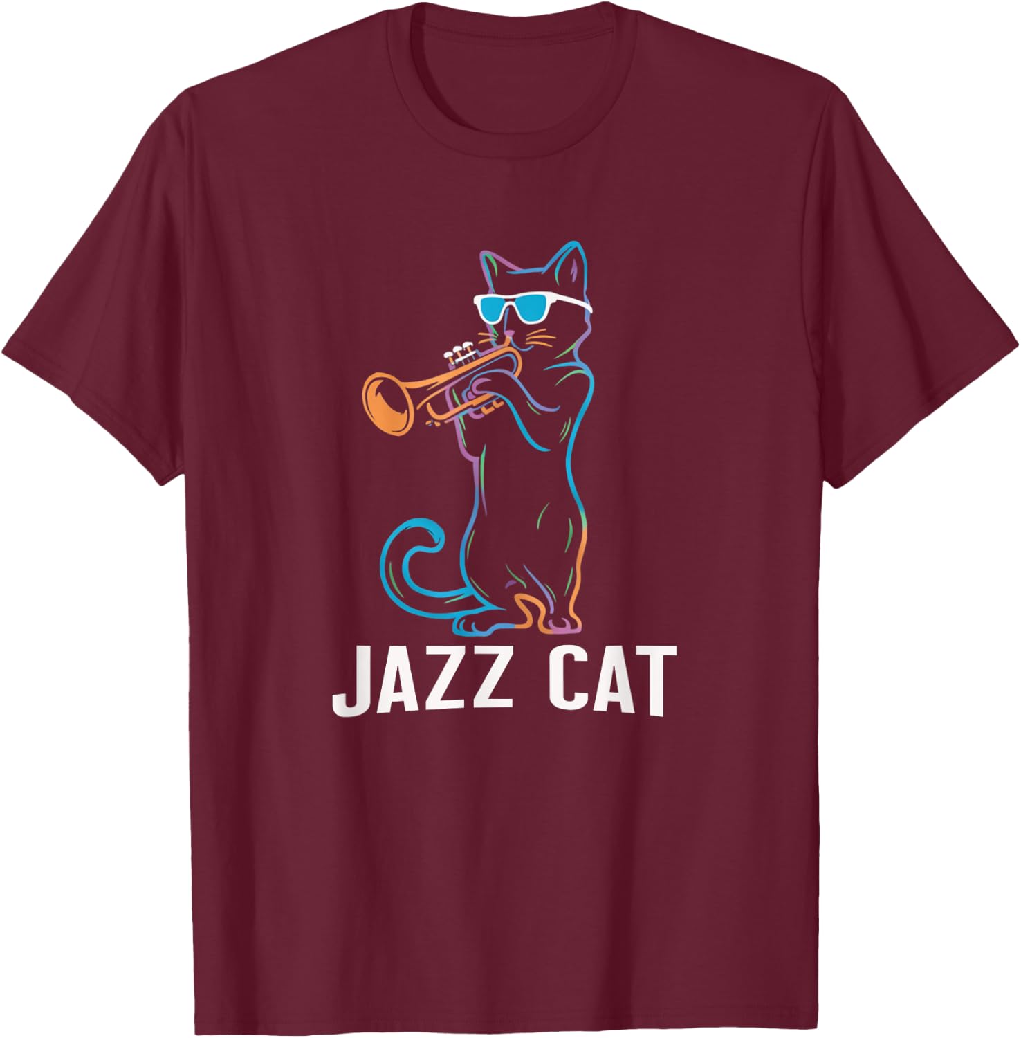 Cats And Jazz Is All I Need - Jazz Funk & Soul Cute Cat T-Shirt - T-Shirt | Maroon