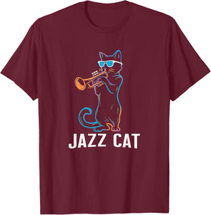 Cats And Jazz Is All I Need - Jazz Funk & Soul Cute Cat T-Shirt - T-Shirt | Maroon