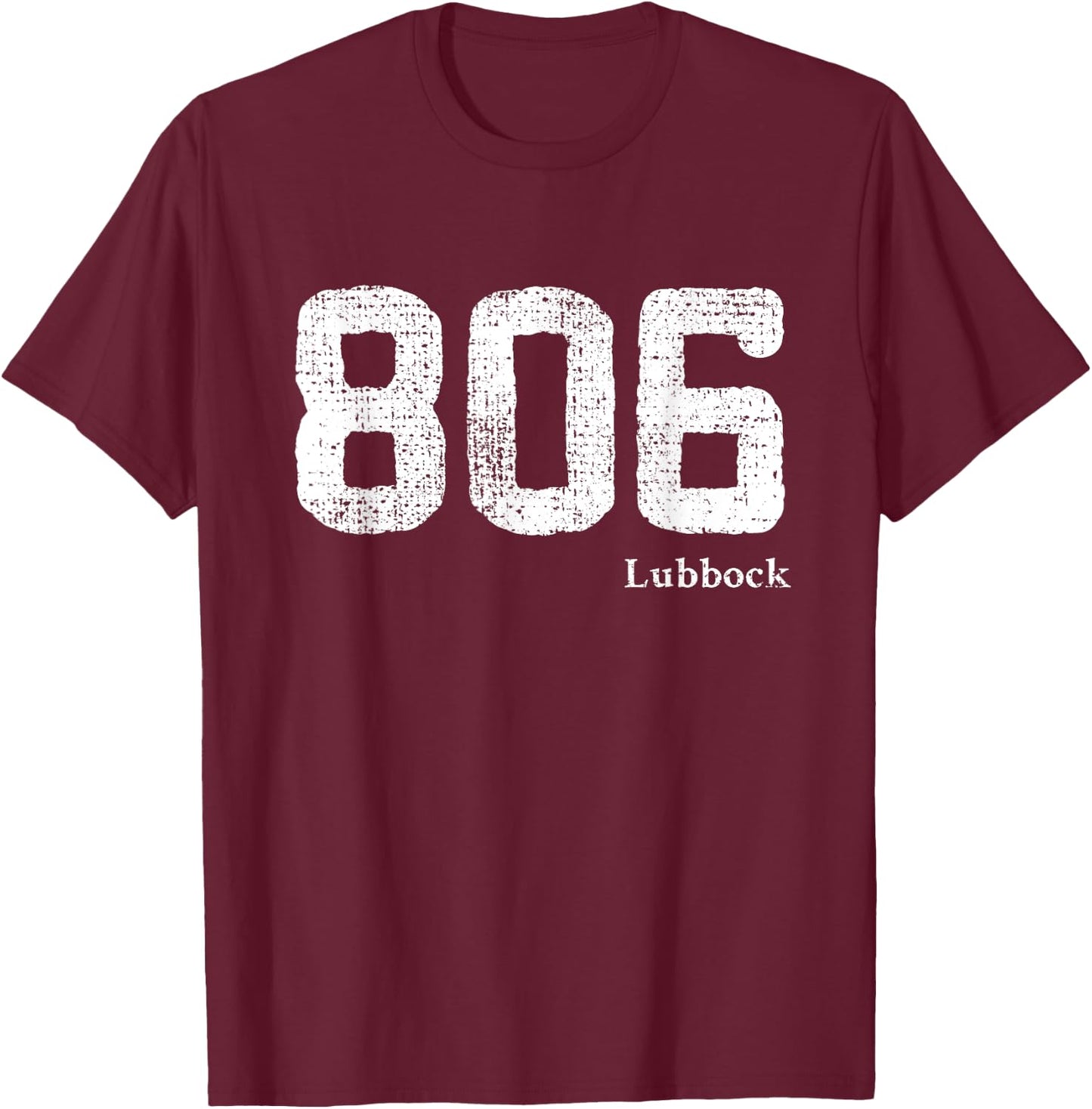 806 Area Code Lubbock, Texas T-Shirt - T-Shirt | Maroon