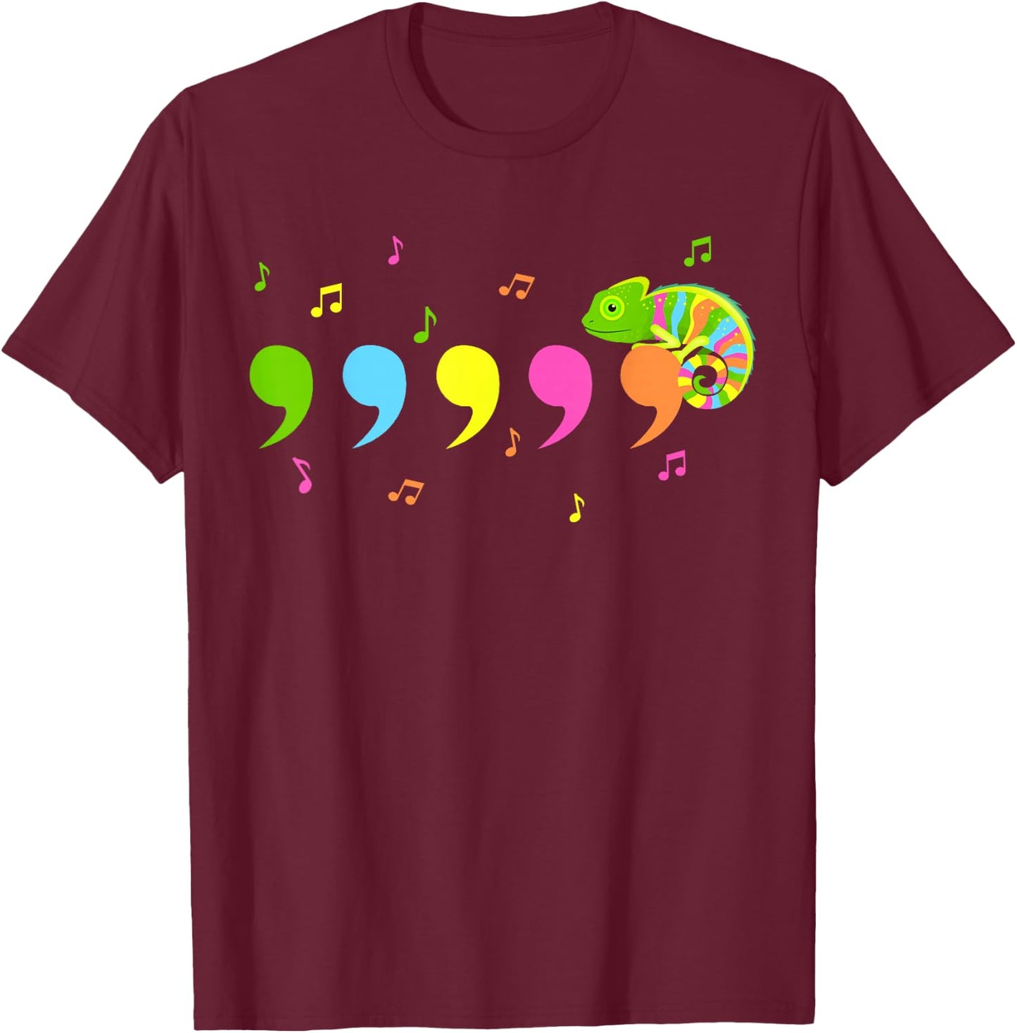 Comma Chameleon Lizard Reptiles T-Shirt - T-Shirt | Maroon