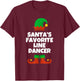 Santas Favorite Line Dancer Christmas Funny Pj Dancing Dance T-Shirt - T-Shirt | Maroon