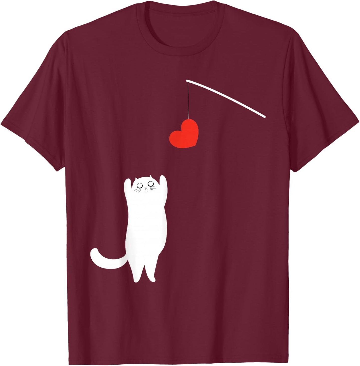 Cat Lover Valentine's Day Animal Affection Love Funny Kitty T-Shirt - T-Shirt | Maroon