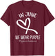 Heart In June We Wear Purple Migraine Awareness Month Ribbon T-Shirt - T-Shirt | Maroon