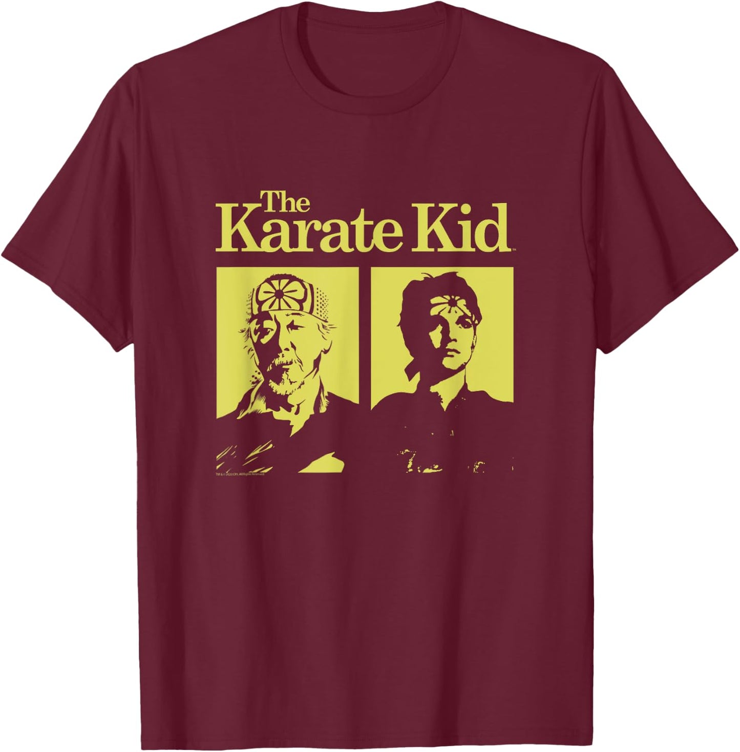 The Karate Kid Sensei and Student Vintage Photo Movie T-Shirt - T-Shirt | Maroon