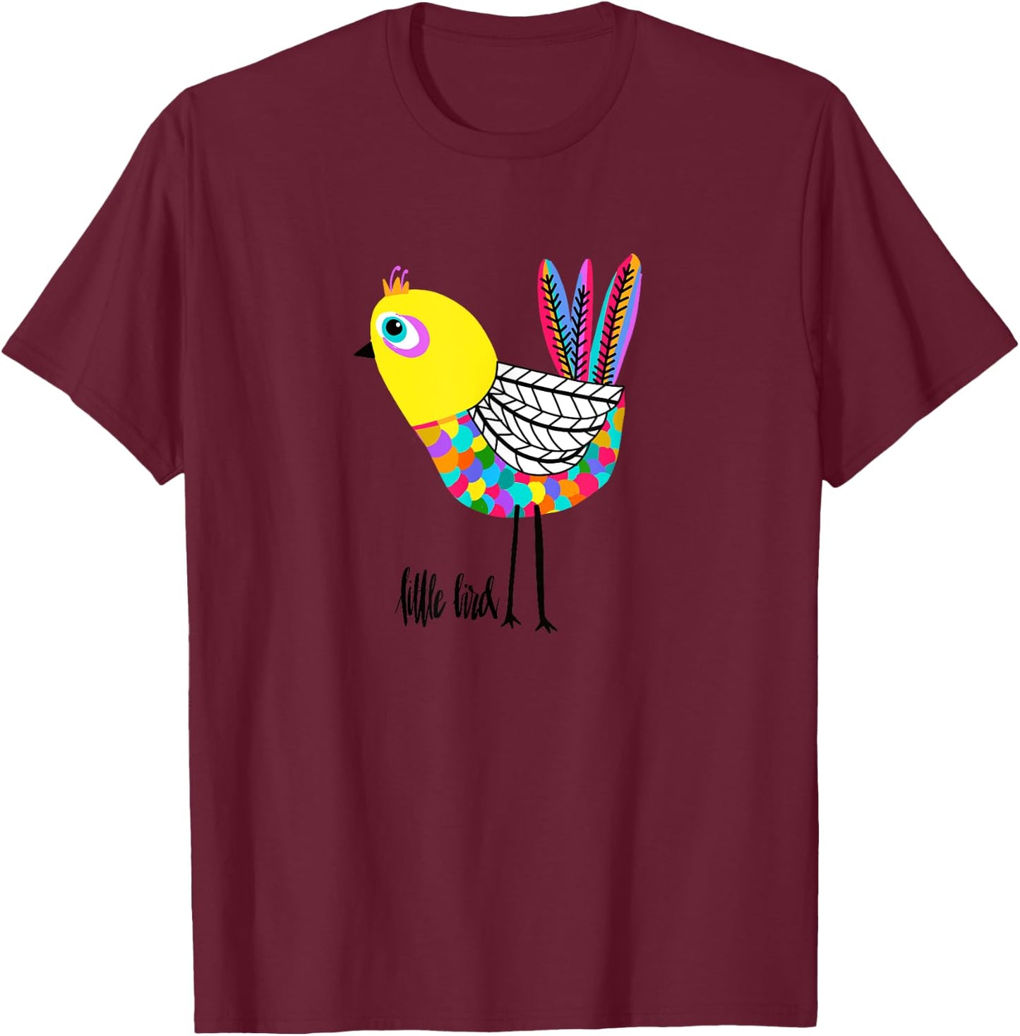 Women and Girls Bird Design is Fun and Cheery Gift Bird Love T-Shirt - T-Shirt | Maroon