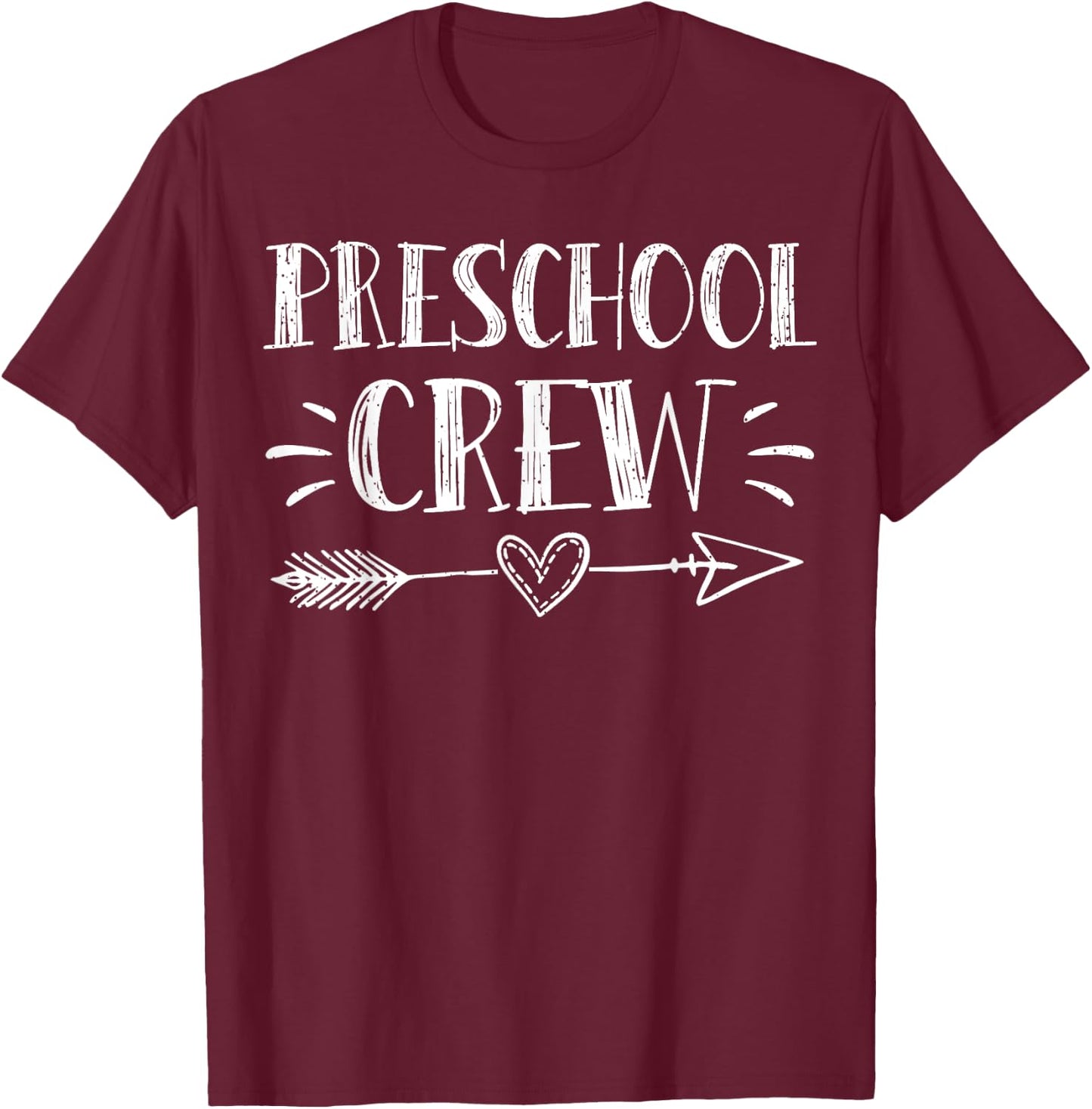 Preschool Crew 1st Day Of School Preschool Teacher Team Women Girls Kids T-Shirt - T-Shirt | Maroon