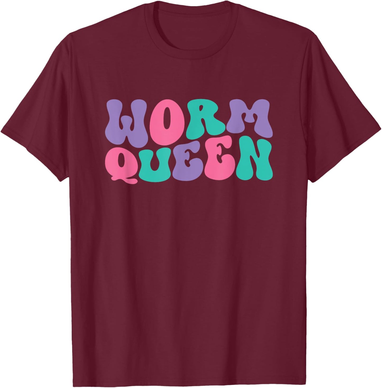 Worm Queen Worms Retro Vintage Wavy Groovy T-Shirt - T-Shirt | Maroon