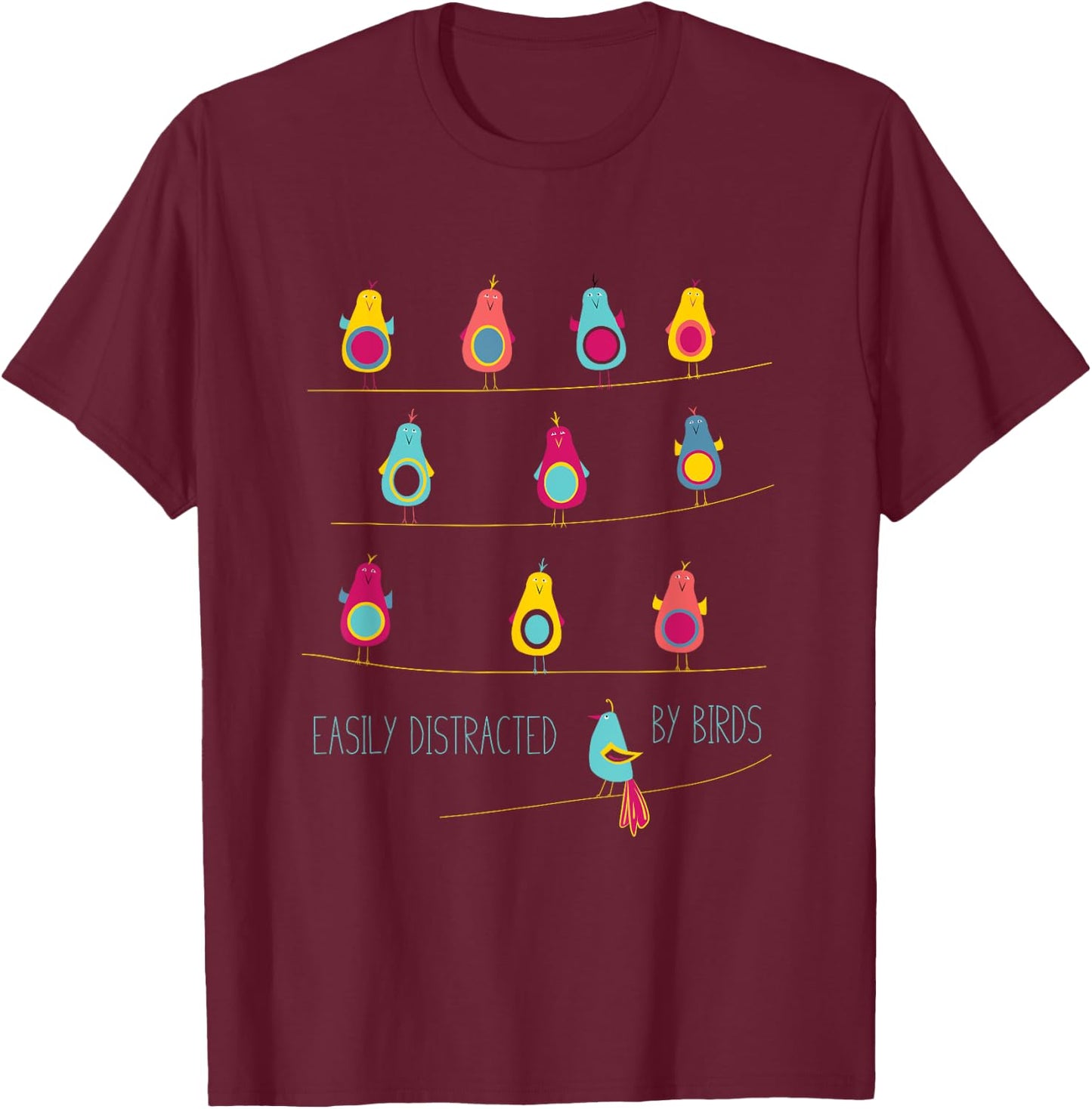 Funny Birding Design, Birder Birdwatching T-Shirt - T-Shirt | Maroon