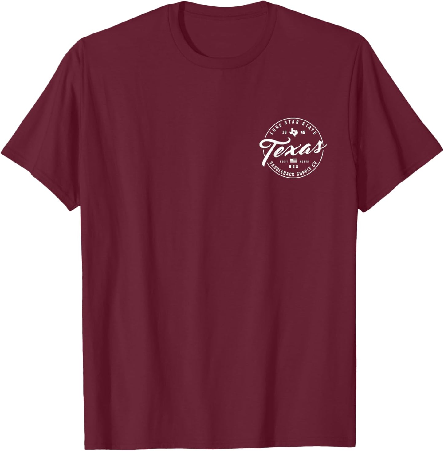 Saddleback ol' Texas White Logo Lightweight, Graphic T-Shirt - T-Shirt | Maroon
