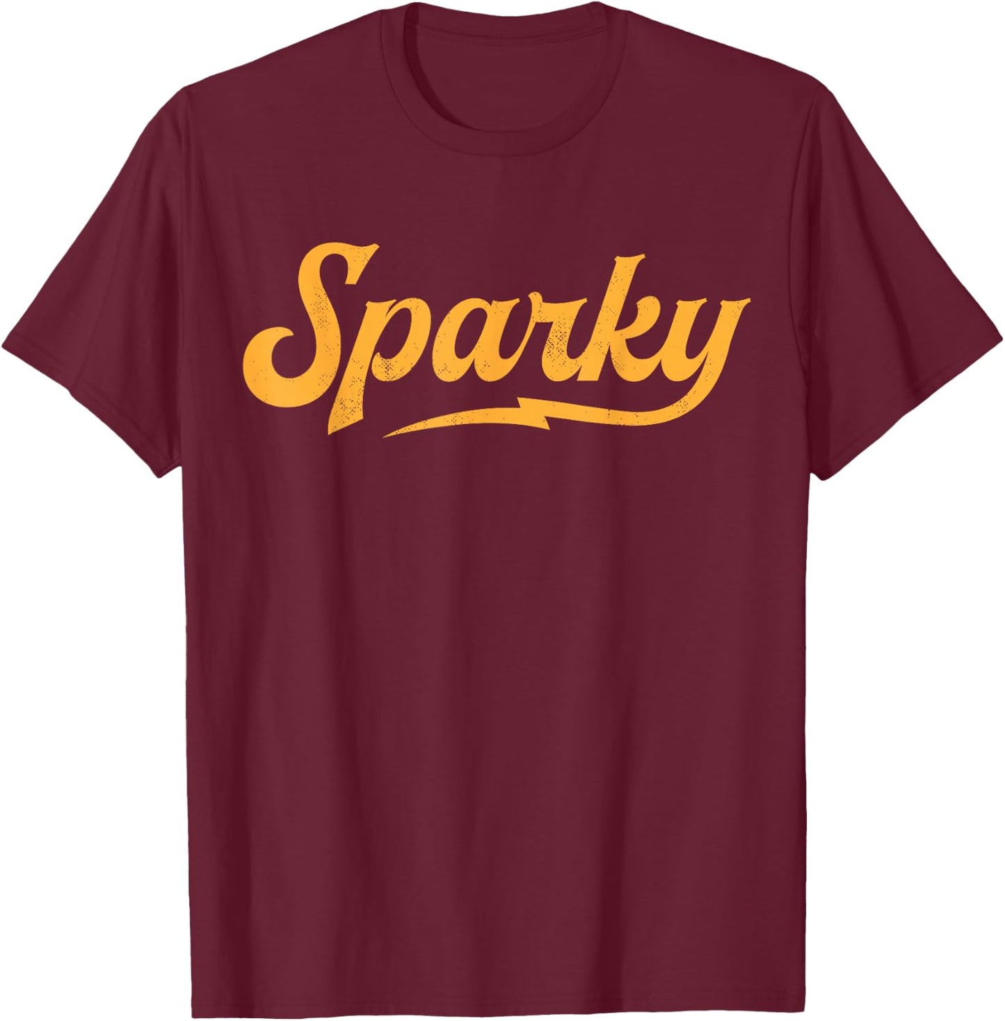 Sparky Electrician Funny Lineman Dad Retro Vintage Novelty T-Shirt - T-Shirt | Maroon