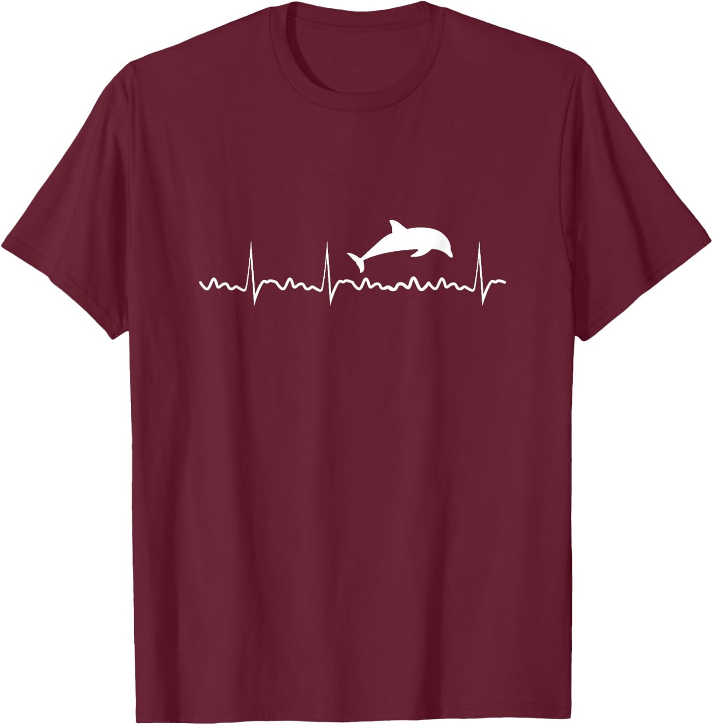 Dolphin Heartbeat Dolphin Trainer Animal T-Shirt - T-Shirt | Maroon
