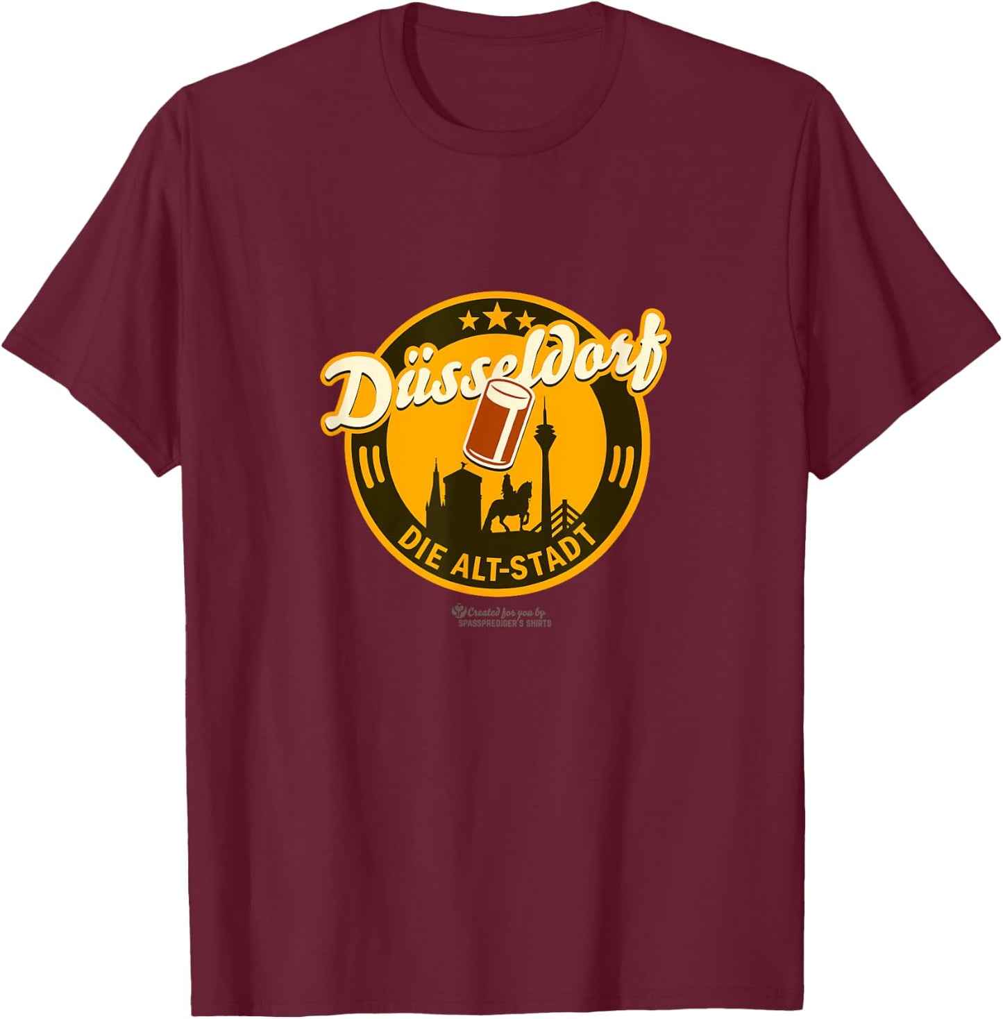 Düsseldorf Die Alt-Stadt & Landmarks Düsseldorf T-Shirt - T-Shirt | Maroon