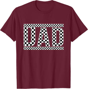 Checkered Dad Black White Funny Father's Day T-Shirt - T-Shirt | Maroon