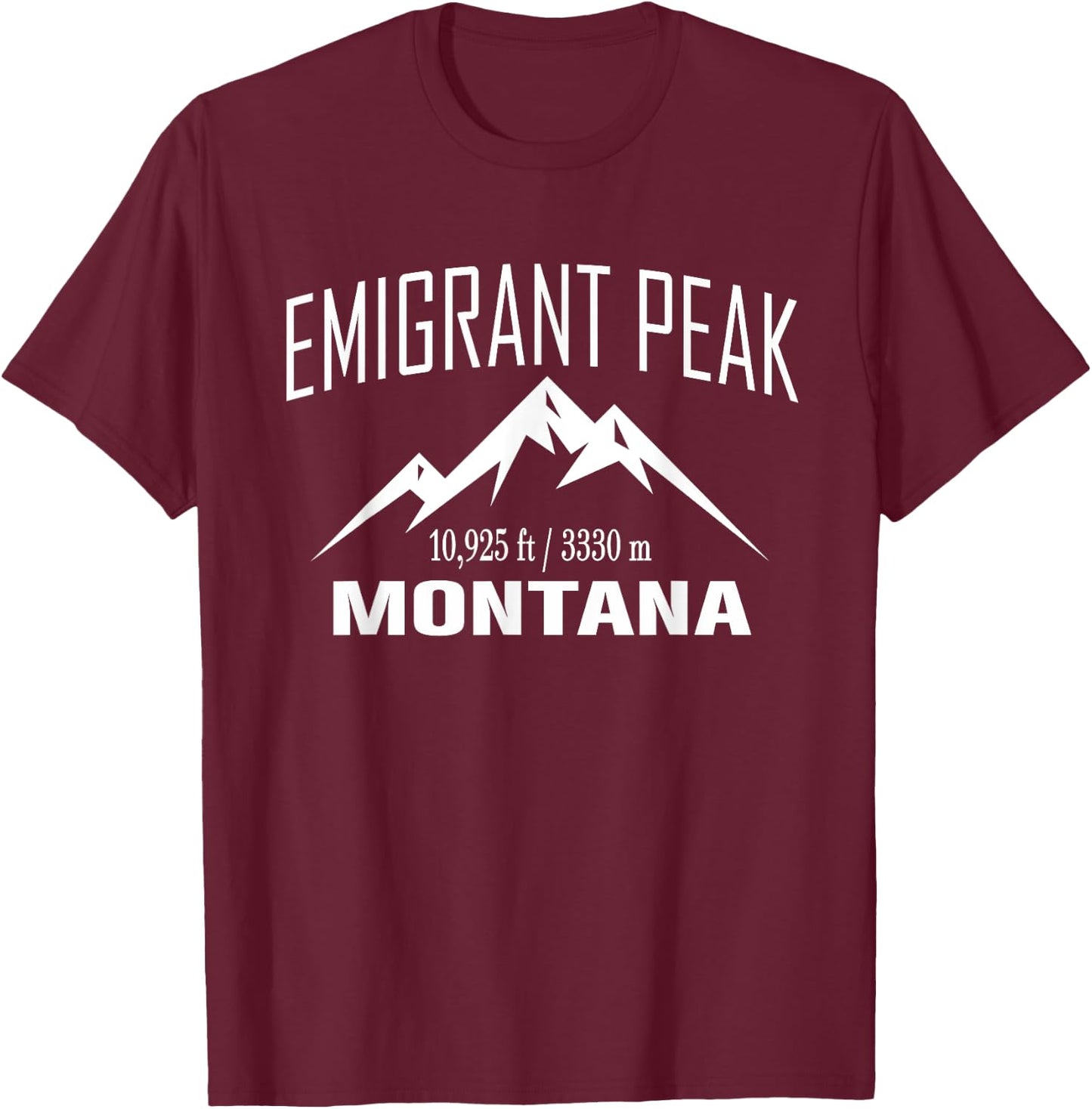 EMIGRANT PEAK MONTANA Climbing Summit Club Outdoor Gift T-Shirt - T-Shirt | Maroon