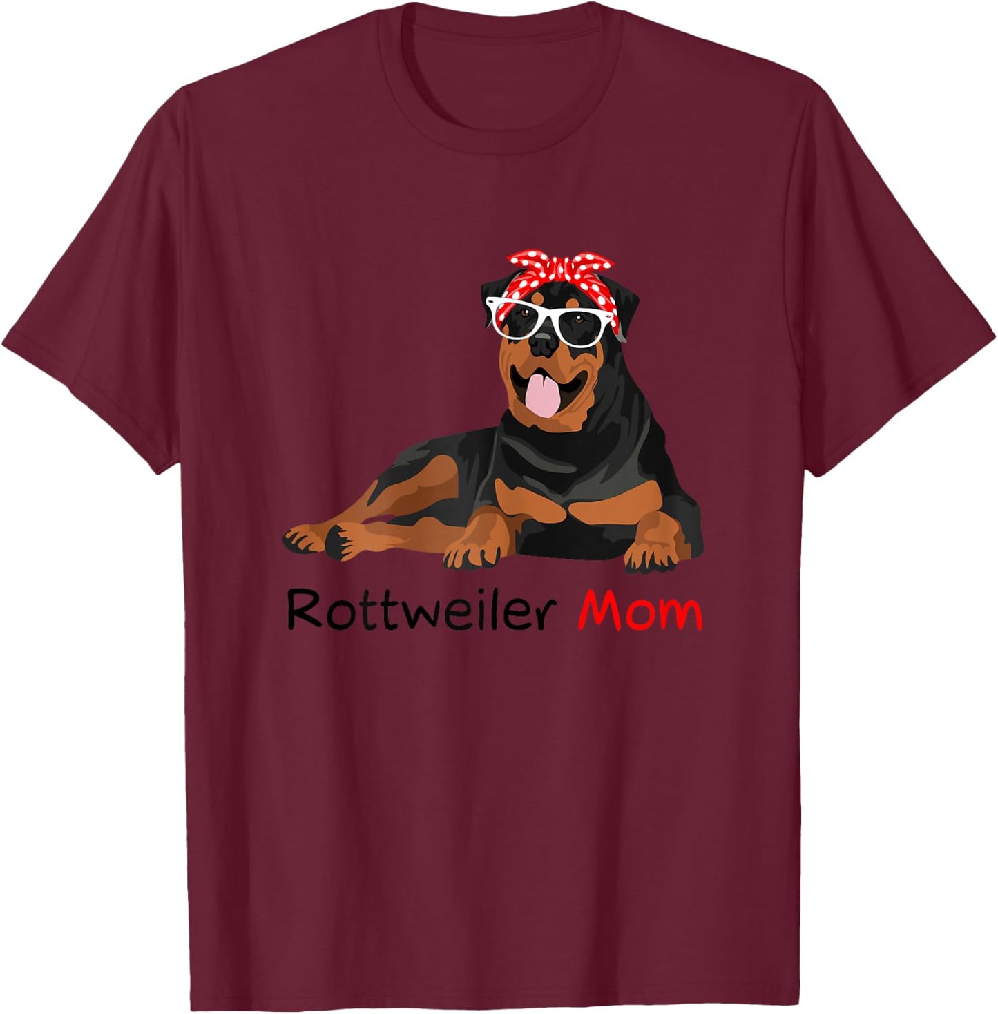 Rottweiler Mom Bandana Rottweiler Dog T-Shirt - T-Shirt | Maroon