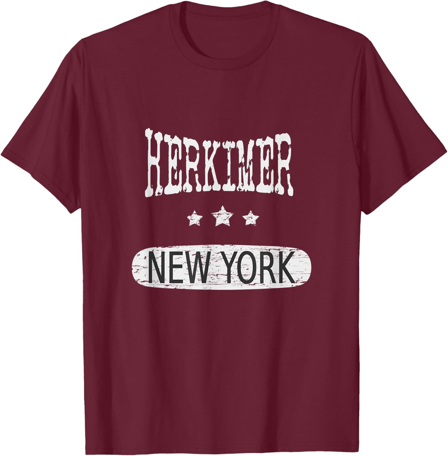 Vintage Herkimer New York T-Shirt - T-Shirt | Maroon