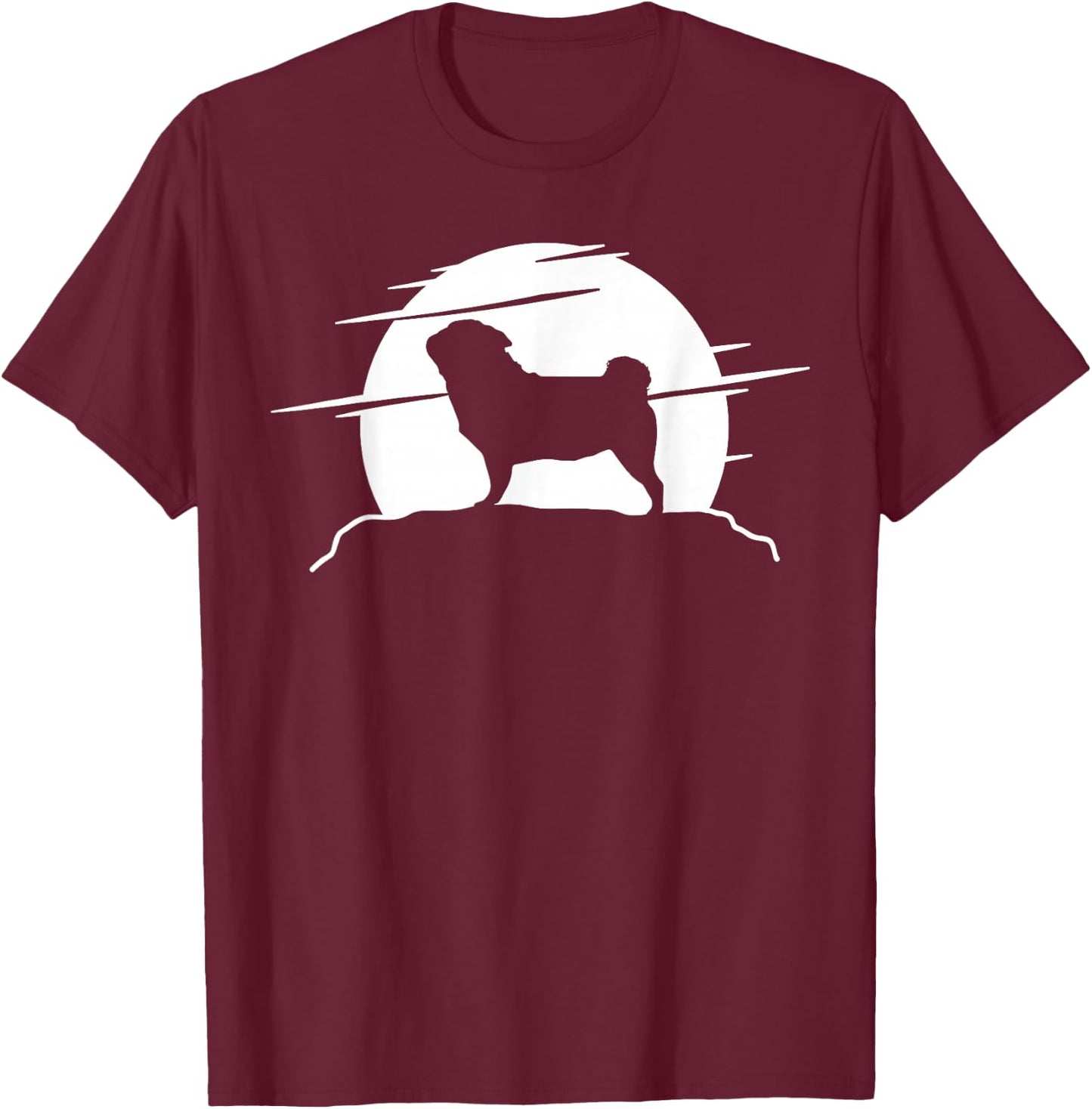 Pug Puggie-Dog T-Shirt - T-Shirt | Maroon