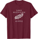Lake Michigan Surf Hippie T-Shirt - T-Shirt | Maroon