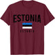 Estonia Estonia Estonian Flag Vintage Pride T-Shirt - T-Shirt | Maroon