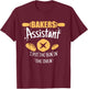 Funny Bakery Baking Gift Ideas Bakers Assistant I Put the Bun In The Oven Adult Casual Black Cotton 90% Polyester 10% Short Sleeve Collarless Classic Fit S T-Shirt - T-Shirt | Maroon