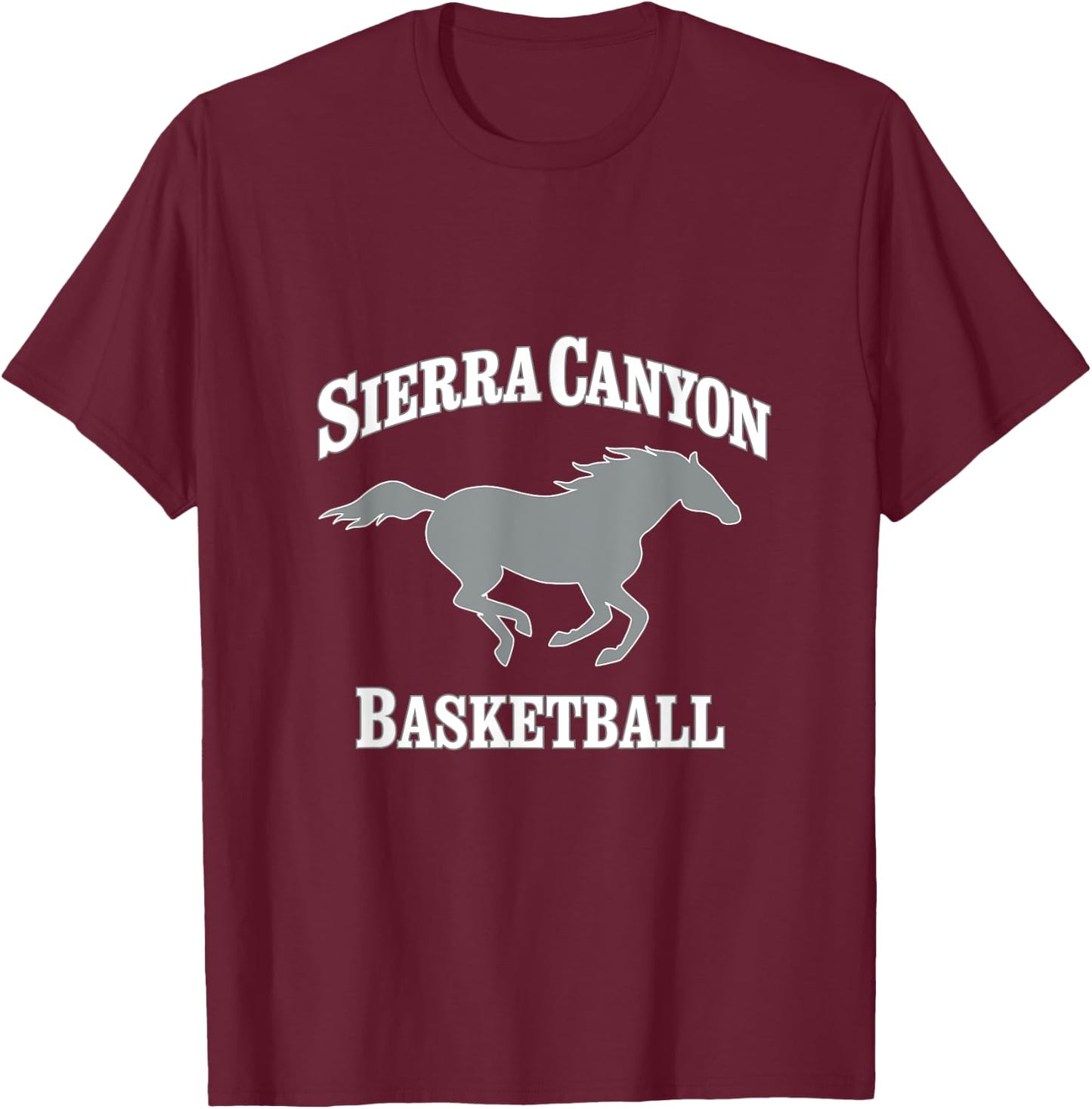 Sierra Canyon Basketball with Horse T-Shirt - T-Shirt | Maroon