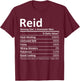 REID Nutrition Funny Birthday Personalized Name Gift T-Shirt - T-Shirt | Maroon