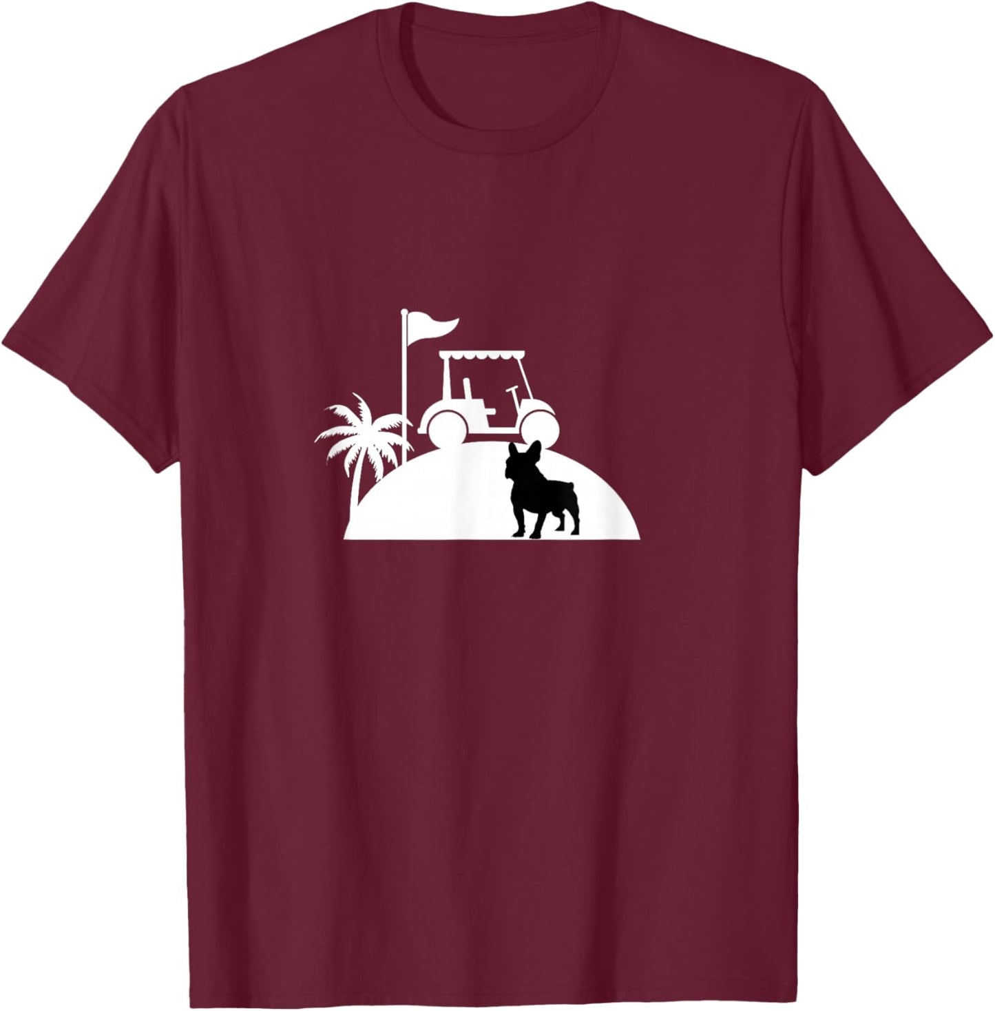 French Bulldog Golf Buddy: Fun Golf for Frenchie Lovers T-Shirt - T-Shirt | Maroon